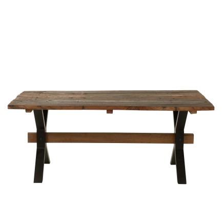 Table vieillie en bois marron 180x89x76 cm
