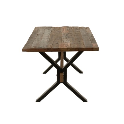 Table vieillie en bois marron 180x89x76 cm