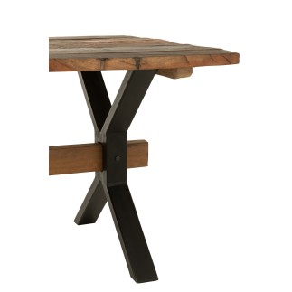 Tavolo invecchiato in legno marrone 180x89x76 cm