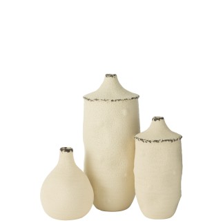 Vaso in ceramica beige 17x17x40,5 cm
