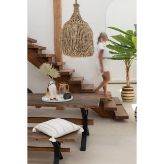 Tavolo invecchiato in legno marrone 180x89x76 cm