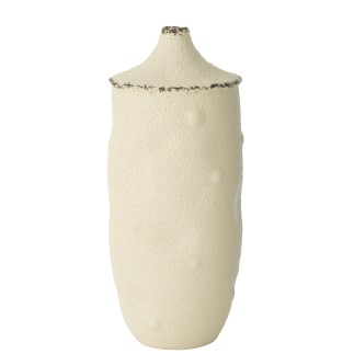 Vase en céramique beige 17x17x40.5 cm