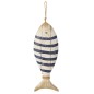 Sospensione pesce in legno bianco e blu 14x4x52 cm Sospensione pesce in legno bianco e blu 14x4x52 cm