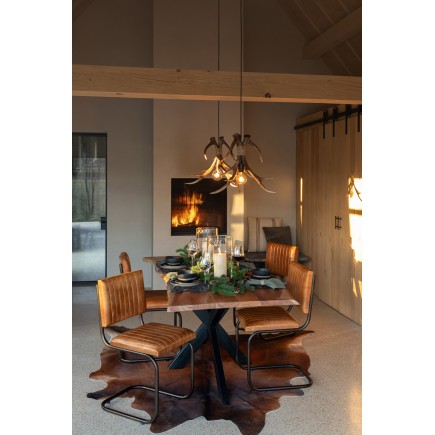 Tapis peau de vache marron cognac 228 x 190 cm