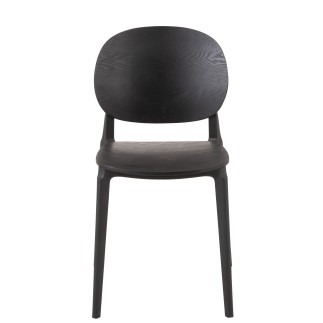 Chaise en plastique noir 53x40x82 cm