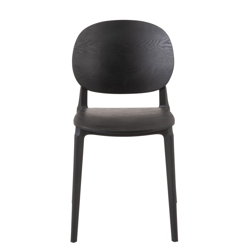 Chaise en plastique noir 53x40x82 cm Chaise en plastique noir 53x40x82 cm