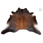 Tapete de piel de vaca marrón coñac de 228 x 190 cm