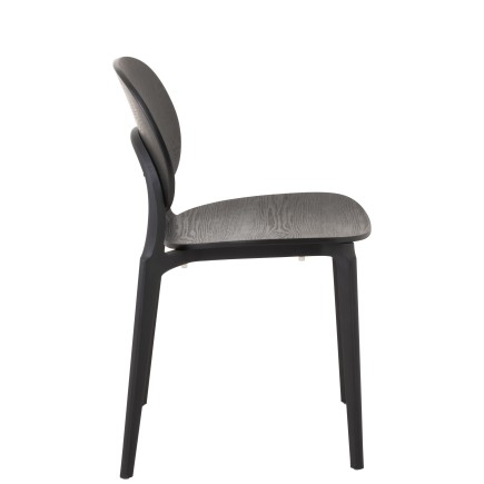Chaise en plastique noir 53x40x82 cm