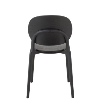 Chaise en plastique noir 53x40x82 cm