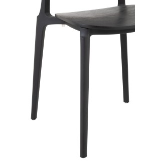 Sedia in plastica nera 53x40x82 cm