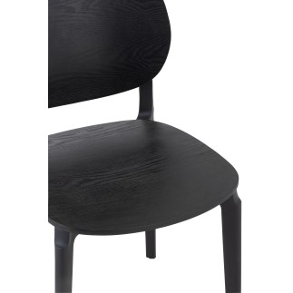 Chaise en plastique noir 53x40x82 cm