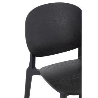Chaise en plastique noir 53x40x82 cm
