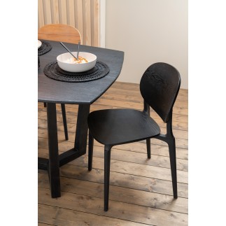 Sedia in plastica nera 53x40x82 cm