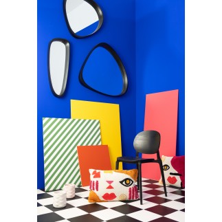 Sedia in plastica nera 53x40x82 cm
