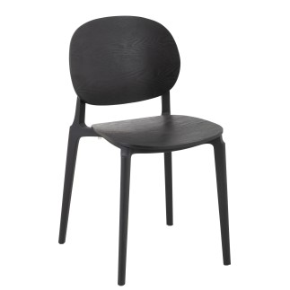 Sedia in plastica nera 53x40x82 cm