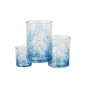 Photophore corail en verre bleu 12x12x18 cm Photophore corail en verre bleu 12x12x18 cm