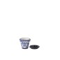 Cache-pot avec soucoupe en céramique bleu foncé 17x17x15 cm Cache-pot avec soucoupe en céramique bleu foncé 17x17x15 cm