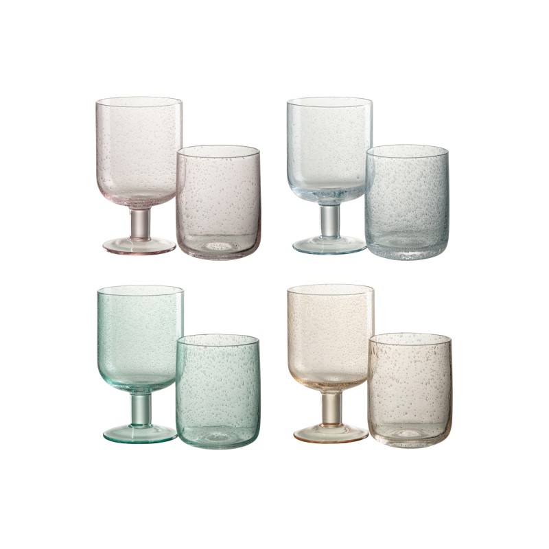 Calici da vino in vetro multicolore 8x8x14 cm (set di 4)