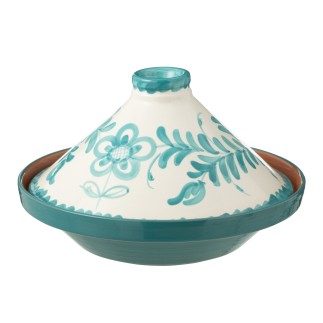 Plat à tajine en céramique bleu clair 20x20x28 cm