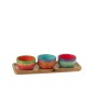 Servizio da tapas con 3 ciotole in ceramica multicolore, 33x13x8 cm Servizio da tapas con 3 ciotole in ceramica multicolore, 33x13x8 cm