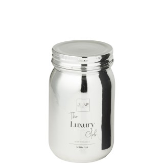 Bougie parfumée bocal verre argenté 69H
