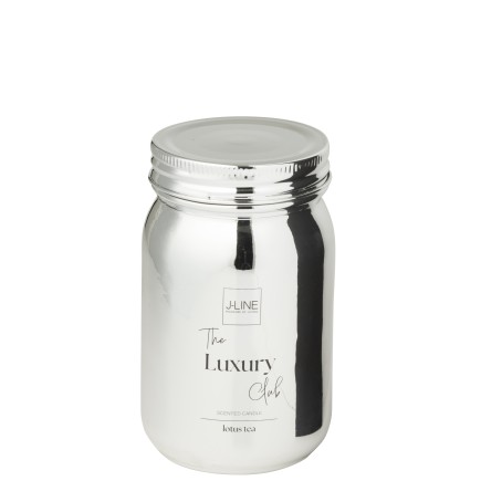 Bougie parfumée bocal verre argenté 69H