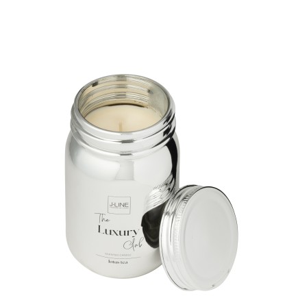 Bougie parfumée bocal verre argenté 69H
