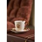Service 4 tasses en céramique marron 11.2x11.2x6 cm