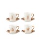 Service 4 tasses en céramique marron 11.2x11.2x6 cm