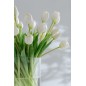 Bouquet de 7 tulipes artificiel en synthétique blanc 13x9x32 cm Bouquet de 7 tulipes artificiel en synthétique blanc 13x9x32 cm