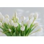 Bouquet de 7 tulipes artificiel en synthétique blanc 13x9x32 cm Bouquet de 7 tulipes artificiel en synthétique blanc 13x9x32 cm