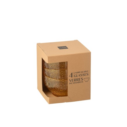 Lot de 4 bols en plastique jaune 15x15x8.1 cm