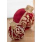 Sfera decorativa in poliresina rosso 15x15x22 cm Sfera decorativa in poliresina rosso 15x15x22 cm