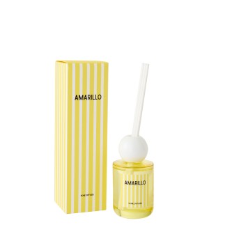 Diffuseur à roseaux « Citron » dans verre jaune 7.5x7.5x26.5 cm