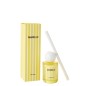 Diffuseur à roseaux « Citron » dans verre jaune 7.5x7.5x26.5 cm Diffuseur à roseaux « Citron » dans verre jaune 7.5x7.5x26.5 cm