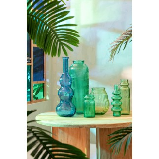 Vaso in vetro verde smeraldo 27x27x72 cm