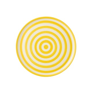 Assiette plate en céramique jaune 34x34x2.5 cm