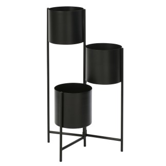 Cache-pots sur pied en métal noir 23x22.5x75.5 cm