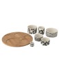Plateau apéro avec 6 pots en céramique blanche 30x30x9 cm Plateau apéro avec 6 pots en céramique blanche 30x30x9 cm