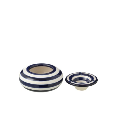 Posacenere in ceramica blu navy 14x14x7 cm
