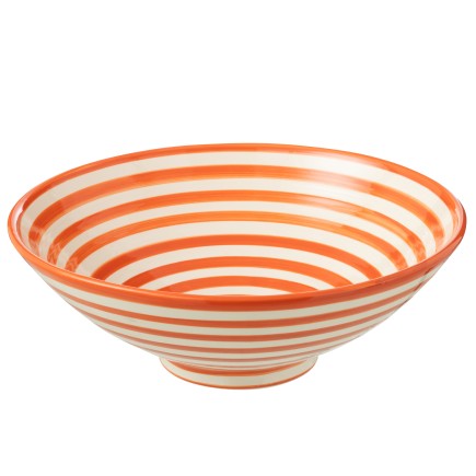 Grand saladier en céramique orange 40x40x15 cm