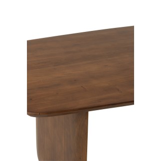 Mesa de comedor de madera de acacia marrón 190x100x76,2 cm