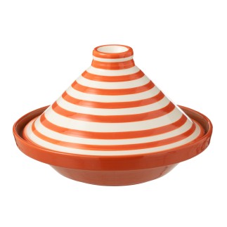 Prato para tajine em cerâmica laranja 20x20x28 cm