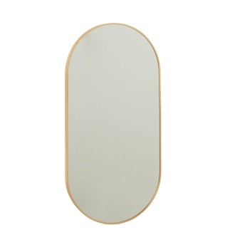Miroir ovale en verre or 50x100 cm