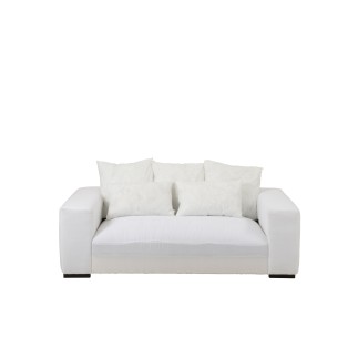 Sofá 2 plazas textil blanco 217x104x70 cm