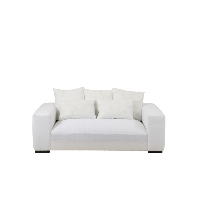 Canapé 2 places en tissu blanc 220x105x70cm Canapé 2 places en tissu blanc 220x105x70cm