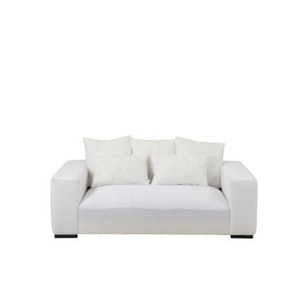 Sofá 2 plazas textil blanco 217x104x70 cm