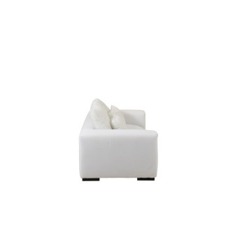 Canapé 2 places en tissu blanc 220x105x70cm