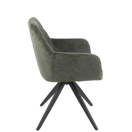 Cadeira de metal verde 58x56,5x85 cm