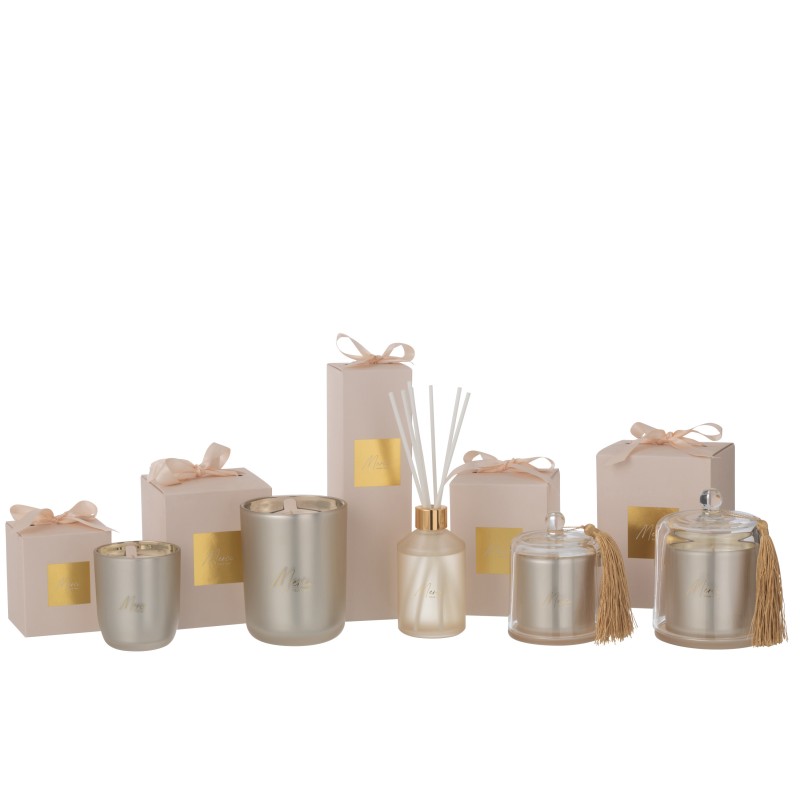Aceite perfumado Merci en parafina beige 7x7x25 cm Aceite perfumado Merci en parafina beige 7x7x25 cm